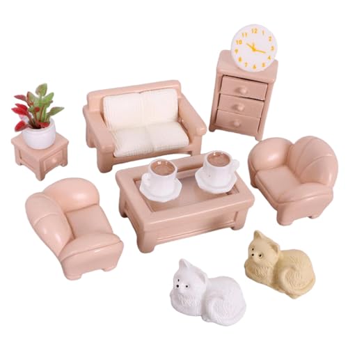Sharplace Puppenhaus-Miniaturmöbel-Set, Rollenspiel-Spielzeug, Szenen-Requisiten, Miniatur-Sofa-Teetisch-Spielzeug, Hobby-Bastelarbeiten für, Mädchen, 12 Stück Sharplace Puppenhaus-Miniaturmöbel-Set, Rollenspiel-Spielzeug, Szenen-Requisiten, Miniatur-Sofa-Teetisch-Spielzeug, Hobby-Bastelarbeiten für, Mädchen, 12 Stück von Sharplace
