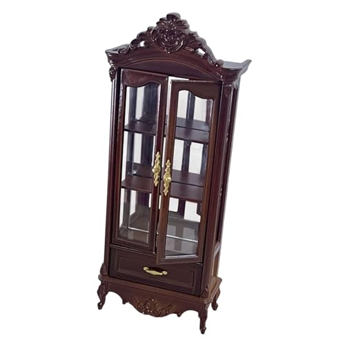 Sharplace Puppenhaus-Simulation, Weinschrank kann geöffnet Werden, für Puppen, Szenenzubehör, Desktop-Ornament, Feengarten-, Möbel-Requisiten, Doppelt Hellbraun von Sharplace