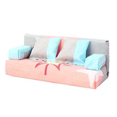 Sharplace Puppenhaus-Sofa-Kissen-Set für Lebensszene, zufälliges Farbzubehör, Miniatur-Sofa, Mini-Couch Sharplace Puppenhaus-Sofa-Kissen-Set für Lebensszene, zufälliges Farbzubehör, Miniatur-Sofa, Mini-Couch von Sharplace