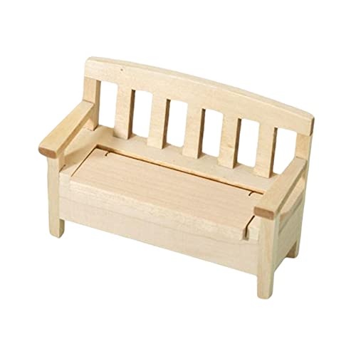Sharplace Puppenhaus Stuhl Miniatur Holzstuhl Zubehör Modell Realistische Rücklehnenstuhl für Bastelprojekte für Puppenhausdekoration Sammeln Heimausstattung von Sharplace