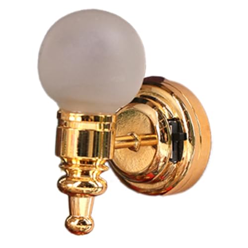 Sharplace Puppenhaus-Wandlampe im Maßstab 1:12, Modell, Ornament, Dekorationsartikel, Beleuchtung, LED-Miniatur-Wandleuchte für Flur, Schlafzimmer, Style A von Sharplace