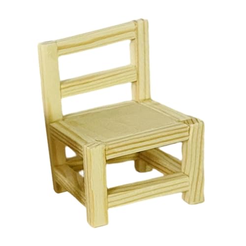 Sharplace Puppenhausmöbel-Zubehör, Miniatur-Szenenmodell, Miniatur-Kollektion, Holzmöbel für Puppenhaus-Dekoration im Maßstab 1:12, 4x6cm Stuhl von Sharplace