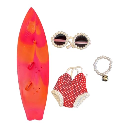 Sharplace Puppenkleidung Perlenbesetzte Sonnenbrille für 17 cm große Puppen Bezauberndes Kostüm Trendige Mottoparty-Halskette Mini-Badeanzug mit Punkten, Rot Sharplace Puppenkleidung Perlenbesetzte Sonnenbrille für 17 cm große Puppen Bezauberndes Kostüm Trendige Mottoparty-Halskette Mini-Badeanzug mit Punkten, Rot von Sharplace