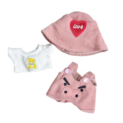 Sharplace Puppenkleidung für 15 cm große Plüschpuppen, Puppenbekleidung, weiche Kostüme, modischer Hut mit rotem Herzmuster, süßes T-Shirt für DIY-Plüschpuppen Sharplace Puppenkleidung für 15 cm große Plüschpuppen, Puppenbekleidung, weiche Kostüme, modischer Hut mit rotem Herzmuster, süßes T-Shirt für DIY-Plüschpuppen von Sharplace
