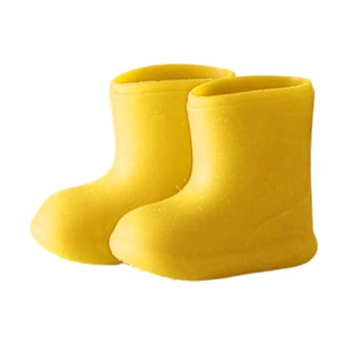 Sharplace Puppenschuhe Regenstiefel Mini Wasserdicht Stabil Simulation Handgefertigt Mode für 1/12 Puppe Niedliche Puppen Zubehör Spielzeug Kurze Stiefel, Gelb von Sharplace
