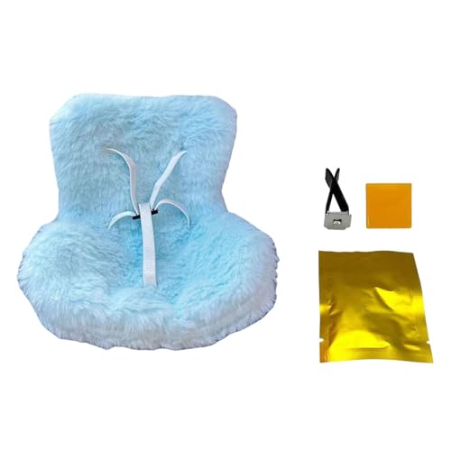 Sharplace Puppensitz mit Lüftungsclip, Lernspielzeug, einzigartiger Puppenfahrzeugsitz, Plüschkissen, Autodekoration für Jungen- und Mädchenpuppen, Blau von Sharplace