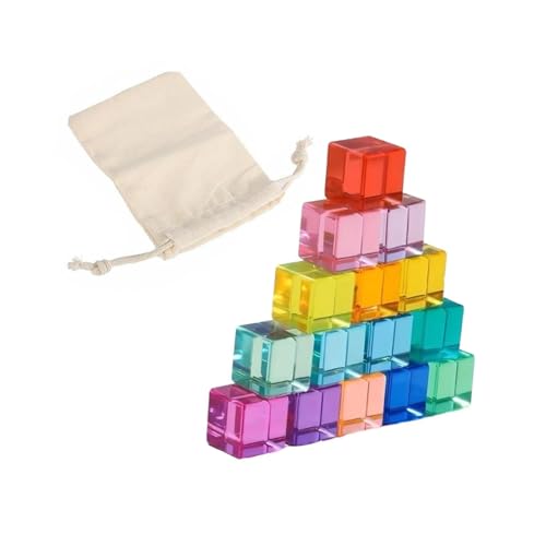 Sharplace Regenbogen-Bausteine-Set, Lernspielzeug, sensorische Farberkennung, durchscheinende Regenbogen-Bauwürfel aus Acryl für, 15 Stück Sharplace Regenbogen-Bausteine-Set, Lernspielzeug, sensorische Farberkennung, durchscheinende Regenbogen-Bauwürfel aus Acryl für, 15 Stück von Sharplace