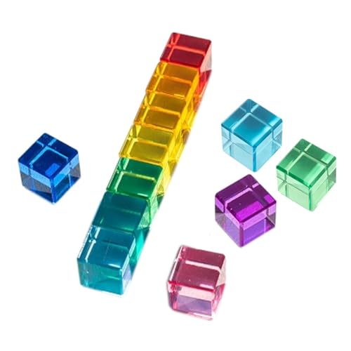 Sharplace Regenbogen-Bausteine-Set, Regenbogen-Acryl-EDELSTEIN-Würfel, Blöcke, transparent, Lernspielzeug, Stapelspielzeug für im Alter von 3–6 Jahren, von Sharplace