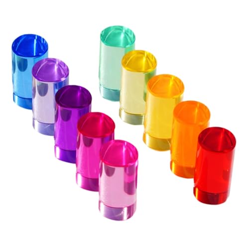 Sharplace Regenbogen-Bausteine-Set, Regenbogen-Acryl-Edelstein-Zylinder, Hand-Auge-Koordination, Stapelspiel für im Alter von 3–6 Jahren, 5cm von Sharplace