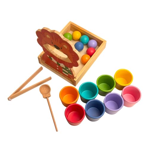 Sharplace Regenbogenbälle in Bechern, Holzballspielzeug, Brettspiel für Feinmotorik, Farbabstimmungsspielzeug, Früherziehung für Kinder, Jungen und Mädchen Sharplace Regenbogenbälle in Bechern, Holzballspielzeug, Brettspiel für Feinmotorik, Farbabstimmungsspielzeug, Früherziehung für Kinder, Jungen und Mädchen von Sharplace