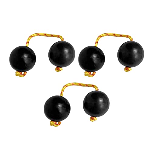Sharplace Rhythmisches Fingerspitzen-Ball Trommel Ball Kashaka Instrument, 3 Schwarze Rassel von Sharplace