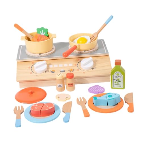 Sharplace Rollenspiel-Küchenset, Kinder-Holzspielset, Mini-Herd mit Lebensmittel-Kochutensilien, Spielzeug für die Schule, Jungen, Mädchen, Party, Weihnachten Sharplace Rollenspiel-Küchenset, Kinder-Holzspielset, Mini-Herd mit Lebensmittel-Kochutensilien, Spielzeug für die Schule, Jungen, Mädchen, Party, Weihnachten von Sharplace
