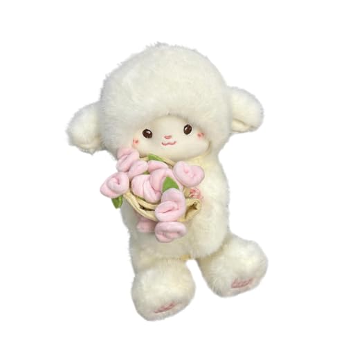 Sharplace Schaf-Plüschpuppe, Spielzeug, Ornament, Figur, bezaubernd, zum Basteln, tragbares Stofftier, Heimdekoration für Mädchen, Kindertag, Wohnzimmer, Rosa von Sharplace
