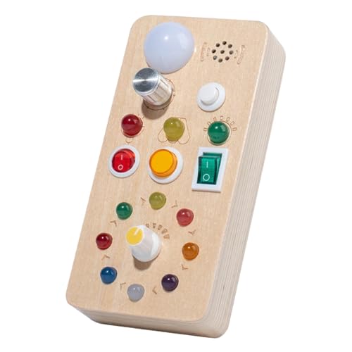 Sharplace Sensorisches Spielzeug aus Holz, Beschäftigt-Brett, Lichtschalter, Lernen im Vorschulalter, pädagogisches Aktivitätsbrett für Jungen und Mädchen im von Sharplace