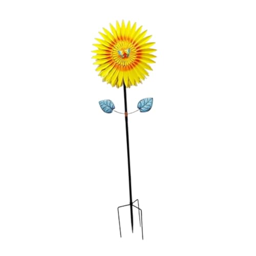 Sharplace Sonnenblumen-Windspiel, Gartenskulptur mit Metallpfahl mit Solarlicht, modischer Garten-Windmühlenpfahl, Windfänger für den Rasen Sharplace Sonnenblumen-Windspiel, Gartenskulptur mit Metallpfahl mit Solarlicht, modischer Garten-Windmühlenpfahl, Windfänger für den Rasen von Sharplace