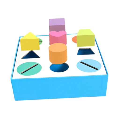 Sharplace Sortierbox mit 9 Löchern, für Farbformen, Holzformen, Farbsortierspielzeug, geometrische Zuordnungsblöcke, frühes Lernspielzeug für Babys und von Sharplace