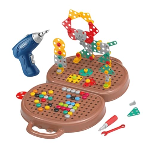 Sharplace Spielwerkzeugkasten-Schraubenwerkzeug-Set, Kreativitäts-Werkzeugkasten, Puzzle-Spielzeug, für Vorschulkinder ab 3 Jahren, Kindergarten, Bär von Sharplace