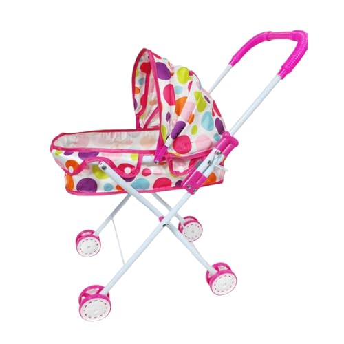 Sharplace Spielzeug-Kinderwagen für Puppen, zusammenklappbares Zubehör, Rollenspiel, Kleiner Schiebewagen mit Baldachin für Rollenspielpartys im Freien zu Hause von Sharplace
