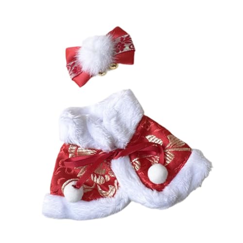 Sharplace Stoffpuppen-Schal-Kostüm-Set, Bezauberndes Rollenspiel mit Haar-Accessoire-Umhang. Machen Sie Ihre eigenen Puppen, Puppenkleidung für 15-cm-Puppen, Rot von Sharplace