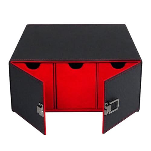 Sharplace Trading Card Deck Case Kartenaufbewahrung Kartenbehälter Sammelkartenbox Kartencontainer PU mit Trennstegen für Kinder Kartensammler, Rot von Sharplace