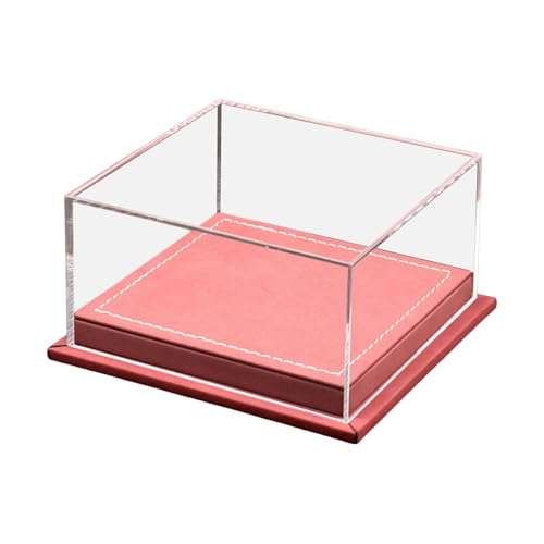 Sharplace Vitrine für Zwei Modellautos Im Maßstab 1/64, Basis Aus PU, Zubehör, 12,7 X 12,2 X 6,5, Dunkelrot von Sharplace