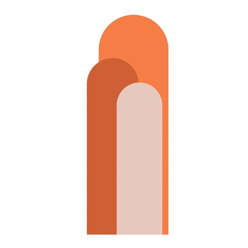 Sharplace Wandaufkleber, geometrisches Wandtattoo, abnehmbar, leicht abziehbar, Kunst-Wandbild, Tapete für Sofa, Fernseher, Hintergrund, Büro, Orange von Sharplace