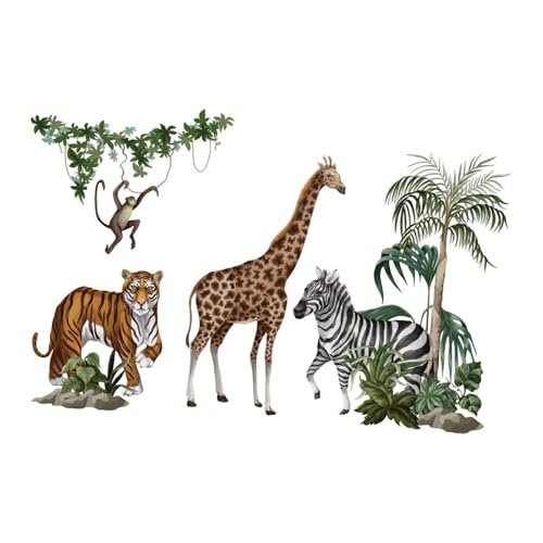 Sharplace Wandaufkleber mit Dschungeltieren, Wanddekoration, Moderne PVC-Tapete, abnehmbares Wandbild für Wohnzimmer, Tür, Badezimmer, Klassenzimmer, 90x30cm mit Tiger Sharplace Wandaufkleber mit Dschungeltieren, Wanddekoration, Moderne PVC-Tapete, abnehmbares Wandbild für Wohnzimmer, Tür, Badezimmer, Klassenzimmer, 90x30cm mit Tiger von Sharplace