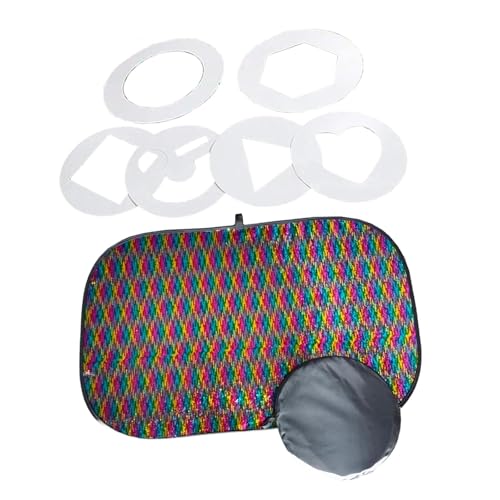 Sharplace Wendbare Paillettenwand mit Formschablonen für Jungen und Mädchen. Sensorisches Wandpaneel zum Aufhängen. Sensorisches Spielzeug für, Bunt von Sharplace