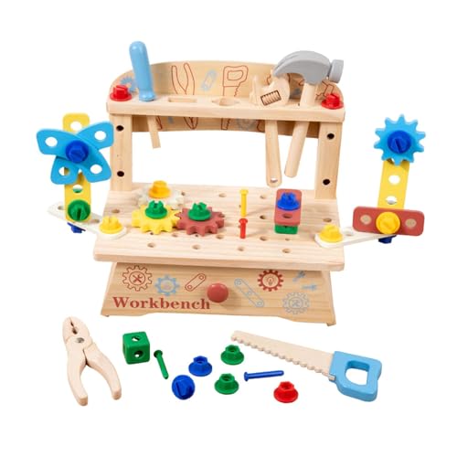 Sharplace Werkzeugset für, realistische Werkbank, motorische Fähigkeiten, Rollenspiel, frühes pädagogisches Rollenspiel für 2-, 3-, 4-, 5- und 6-Jährige, von Sharplace