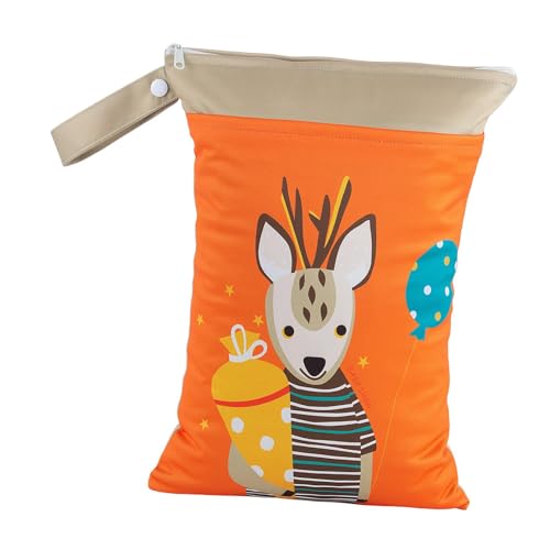 Sharplace Wickeltasche, Windel-Organizer, 25,4 x 35,6 cm, Bedruckte Tragetasche mit Reißverschlusstaschen für verschwitzte Kleidung, Fitnessstudio, Orange von Sharplace