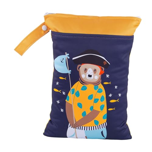 Sharplace Wickeltasche, Windel-Organizer, 25,4 x 35,6 cm, Bedruckte Tragetasche mit Reißverschlusstaschen für verschwitzte Kleidung, Fitnessstudio, Tiefes Blau von Sharplace