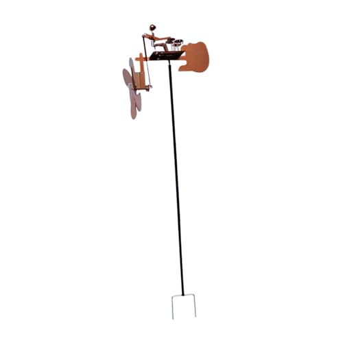 Sharplace Windmühle für den Hofschlagzeuger, Windrad für den Garten, Landschafts-Perkussionist, Musikfigur, Statue, Windskulptur für die Terrasse auf dem, Gold von Sharplace