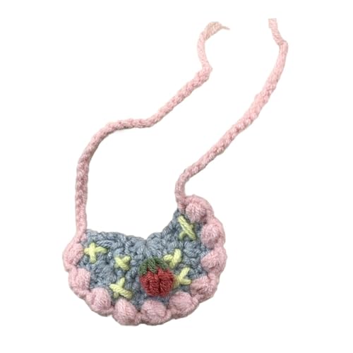 Sharplace Wollgarn gestrickt Lätzchen süßes dekoratives Stück Leicht handgefertigtes Outfits Accessoire für gefüllte Tiere Puppe Multifunktional , Erdbeere von Sharplace