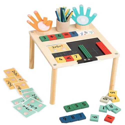Sharplace -Zahlenblöcke-Spielzeug mit Gestell mit Tafel, einfache Installation mit USB-Lernspielzeug, mathematische Manipulatoren für den Vorschulbereich von Sharplace