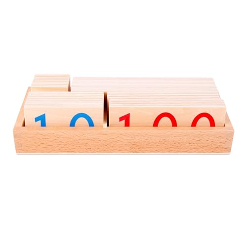 Sharplace Zahlenkarten aus Holz mit Box, Zahlenblock-Spielzeug, grundlegendes Mathe-Spiel, Kindergarten-Kindertag, Montessori-Mathe-Manipulationsspielzeug von Sharplace
