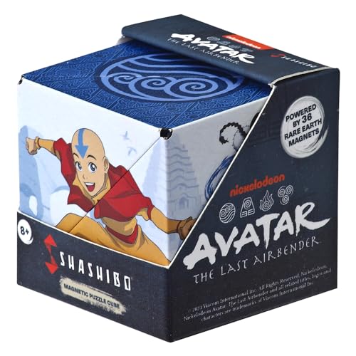 SHASHIBO Avatar The Last Airbender Shape Shifting Box – preisgekrönter, patentierter magnetischer Puzzlewürfel mit 36 Seltenerdmagneten – Fidget verwandelt sich in über 70 Formen (Avatar – Wasser) von Shashibo
