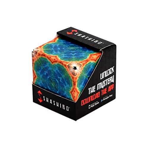 SHASHIBO Formwechsel-Box – Preisgekrönter, patentierter Zappelwürfel mit 36 Seltenerdmagneten – lässt Sich in über 70 Formen verwandeln (Earth) von Shashibo