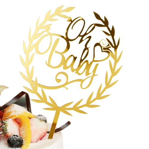 Acryl Cake Toppers Geschlecht Offenbarung Tortendeko für Jungen Mädchen Verspiegelt "Oh Baby" Cake Topper für Duschen & besondere Anlässe von Shatore