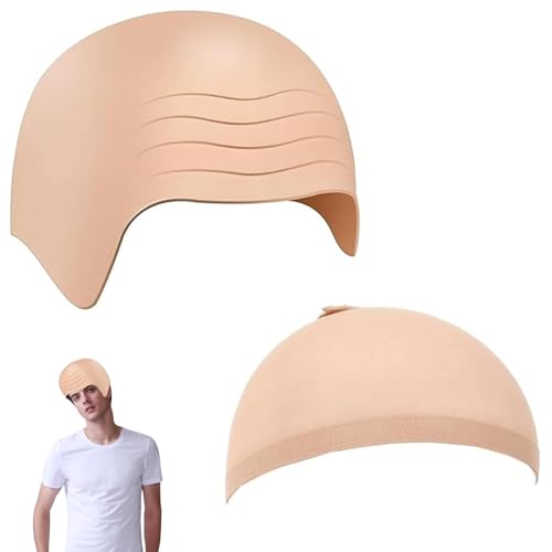 Shatore Glatzenmütze Kostüm Set für Erwachsene - Glatzenmütze für Halloween, Cosplay und Theatergebrauch - Realistischer Look für Kostümpartys von Shatore