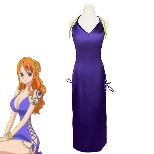 Shawla One-Pieces Nami Cosplay Kostüm Frauen Kleid Kimono Halloween Outfit,Purple-S von Shawla