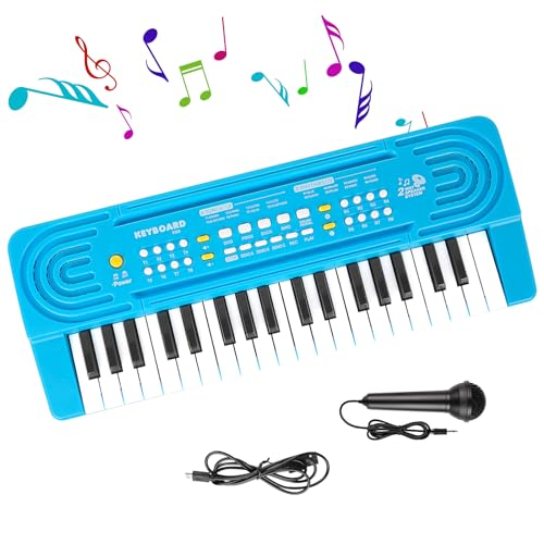 Keyboard Kinder mit Mikrofon, Multifunktions Kinder Klaviertastatur, 37 Tasten Elektronisches Klavier Tragbarer Musikinstrumente Musikspielzeug, Jungen Mädchen ab 3 4 5 6 jahre Lernspielzeug Geschenke von Shayson