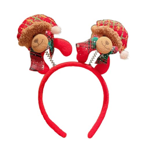 She's Shining Weihnachten Kopfbedeckung Plaid Schal Hut Elch Haarband Rot Little Deer Stirnband Haarband von She's Shining
