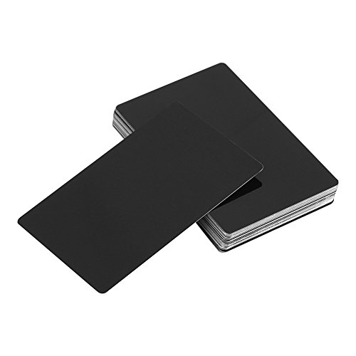 50 Stücke Platte Blank Laser Mark Beeindruckende Rohlinge Metall Visitenkarten Aluminium Plaque Gravierte Metallplatte Ätzblätter Mehrere Farben(Schwarz) von Sheens