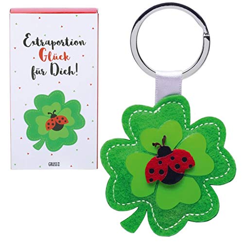 Sheepworld, Gruss und Co - 46669 - Anhänger, Glücksklee, Extraportion Glück für Dich!, Länge 5,6cm, Polyesterfilz, mit Metallring Sheepworld, Gruss und Co - 46669 - Anhänger, Glücksklee, Extraportion Glück für Dich!, Länge 5,6cm, Polyesterfilz, mit Metallring von Sheepworld