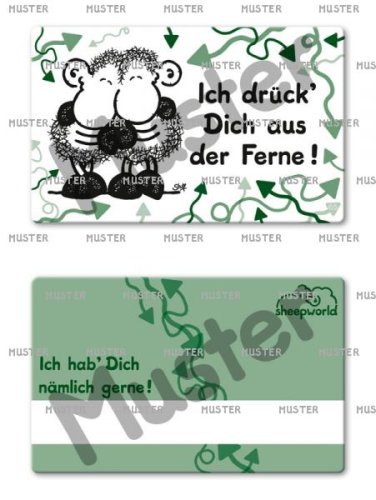 Sheepworld, Pocketcard Nr. 65, Ich drück´ Dich aus der Ferne! von Sheepworld