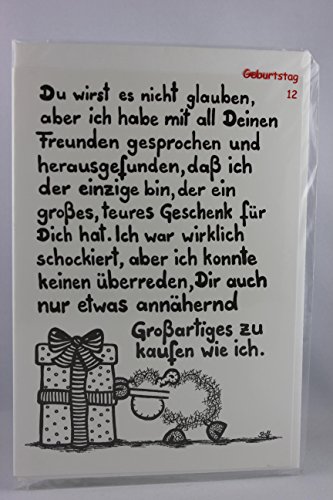 Sheepworld - 55019 - Klappkarte, Geburtstag, mit Umschlag, Schaf, Du wirst es Nicht glauben, Aber ich Habe mit All Deinen Freunden gesprochen... Sheepworld - 55019 - Klappkarte, Geburtstag, mit Umschlag, Schaf, Du wirst es Nicht glauben, Aber ich Habe mit All Deinen Freunden gesprochen... von Sheepworld