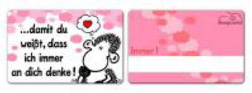 Sheepworld - 57023 - Pocketcard, damit du weißt, DASS ich Immer an Dich denke!, PVC von Sheepworld