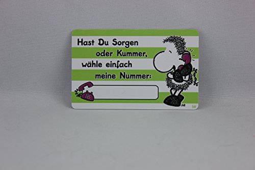 Sheepworld - 57181 - Pocketcard Nr. 58, Schaf, Hast Du Sorgen oder Kummer, wähle einfach Meine Nummer:, PVC von Sheepworld