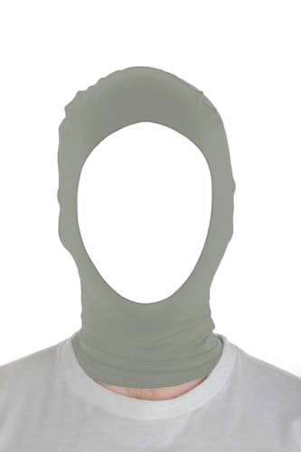 Sheface Herren und Damen Spandex Halloween Cosplay Maske Party Offenes Gesicht Kapuze Kostüm Maske, Hellgrau, Einheitsgröße von Sheface