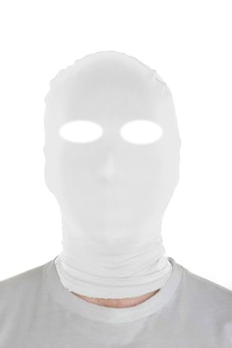 Sheface Herren und Damen Spandex Open Eyes Hood Maske für Halloween Cosplay Kostüm, Weiss/opulenter Garten, Einheitsgr��e von Sheface